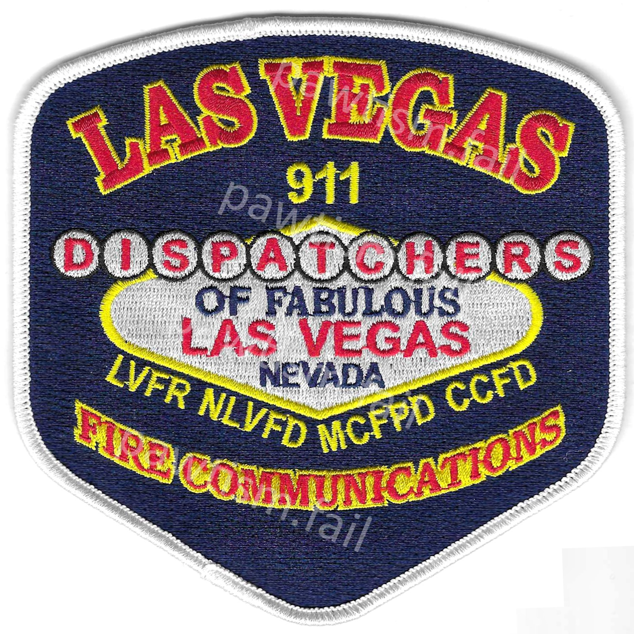 Las Vegas 911 Fire Communications Dispatchers Patch, LVFR NVLFD MCFPD CCFD, Las Vegas Nevada NV